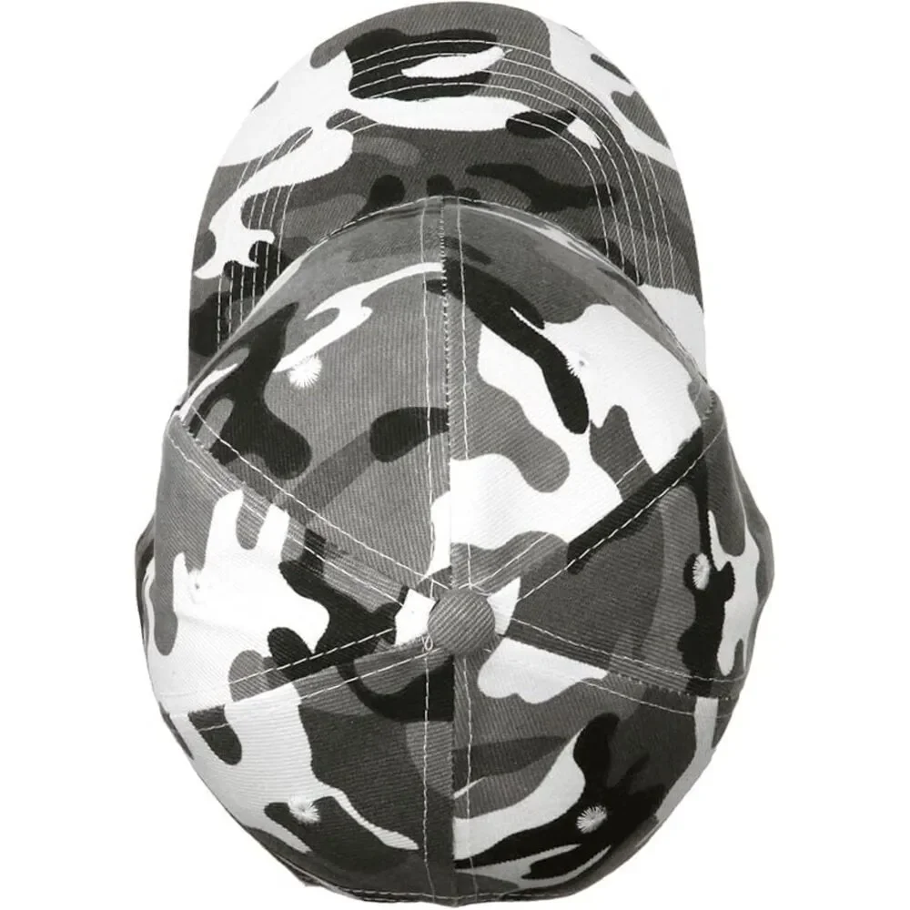 Unisex Grey Camo Set Of 2 Athletic Adjustable Strap Casual Classic Baseball Cap